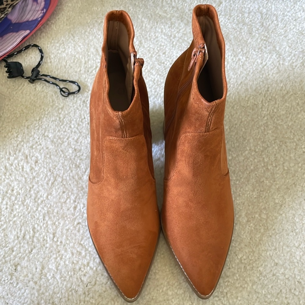 Brand new brown suede booties size 9